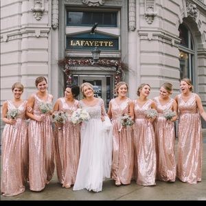 Rose gold sequin dress